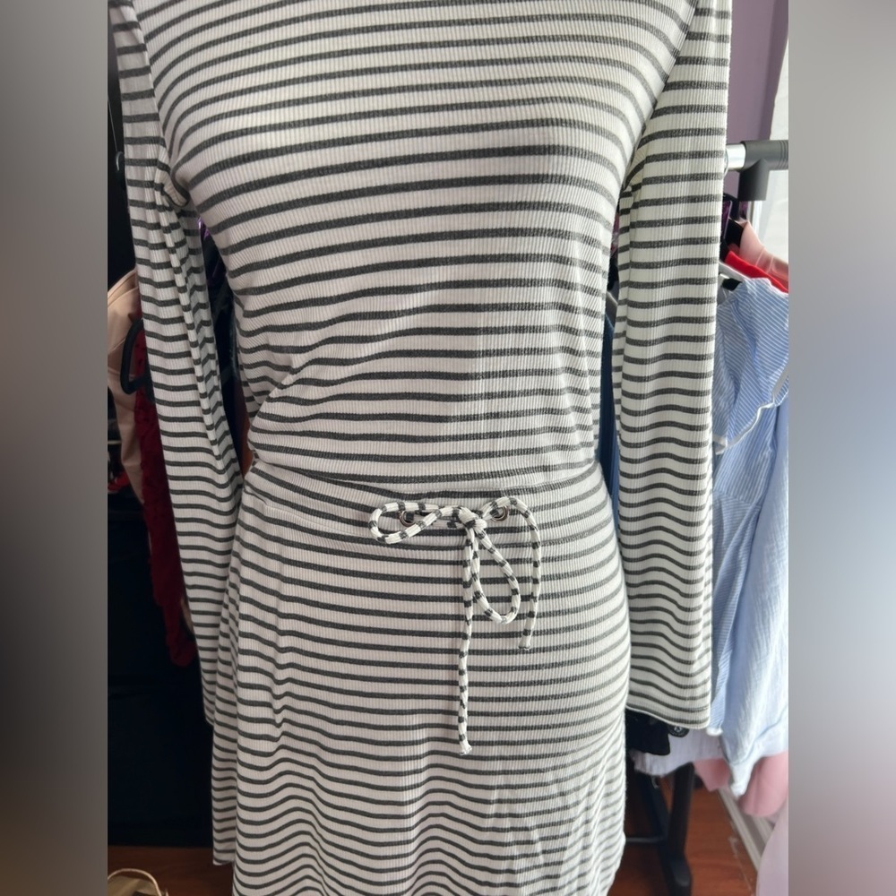 Mink Pink Stripe Drawstring Dress XS - Picture 3 of 6